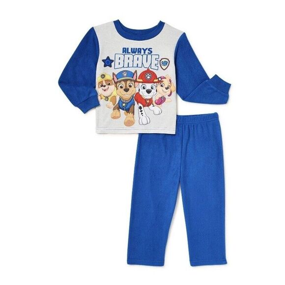 Paw Patrol Long Sleeve Flannel Toddler Girls Boys Unisex Pajamas 2-Piece Set NWT - Picture 1 of 11